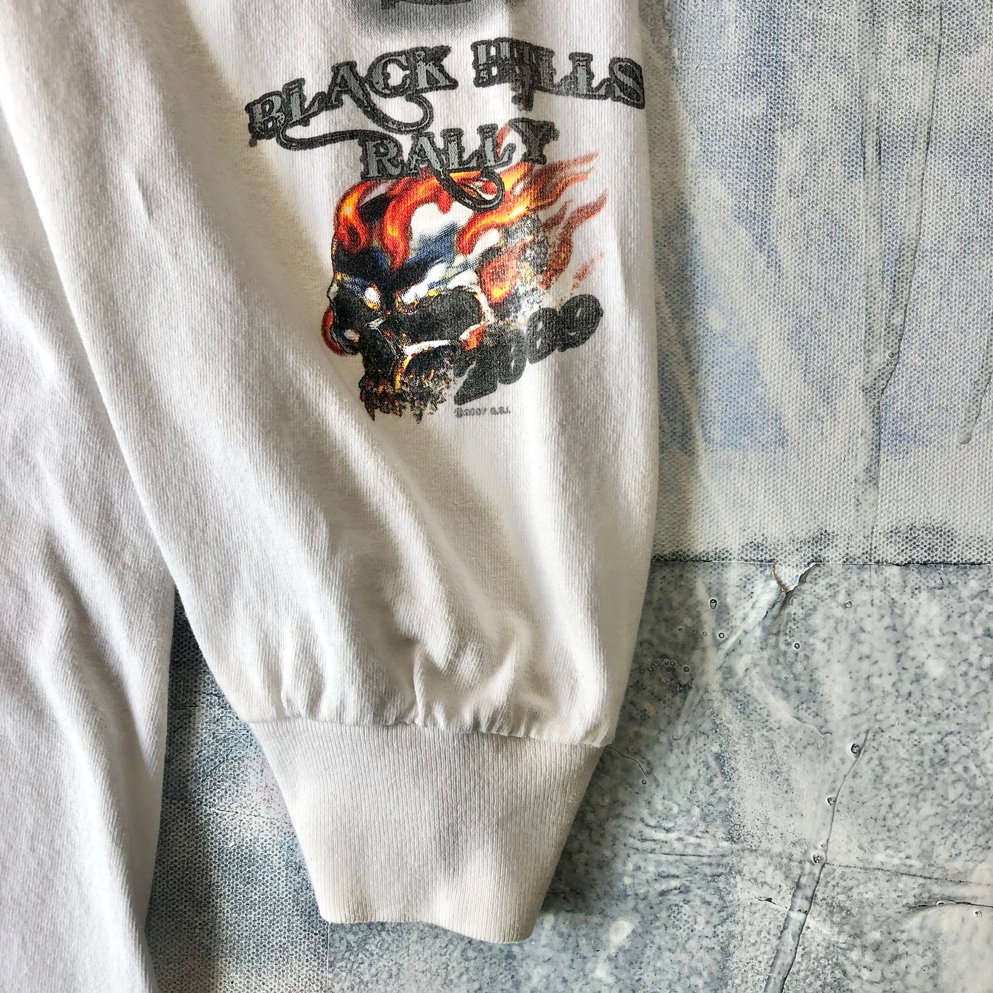 Vintage 2009 Sturgis Black Hills Ralley Flaming Skull T Shirt XL
