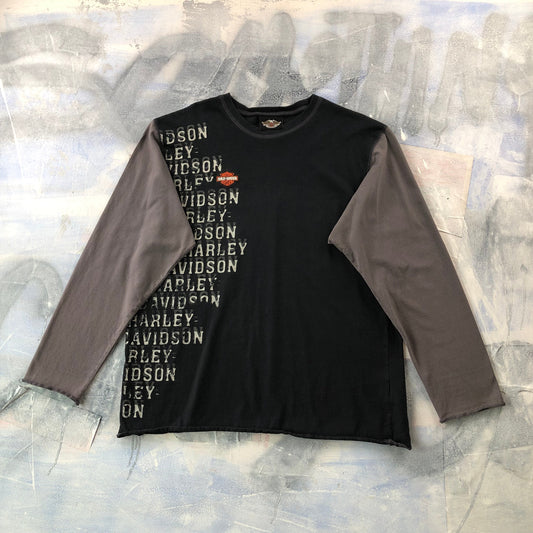 Harley Davidson Henley Long Sleeve Knit Shirt