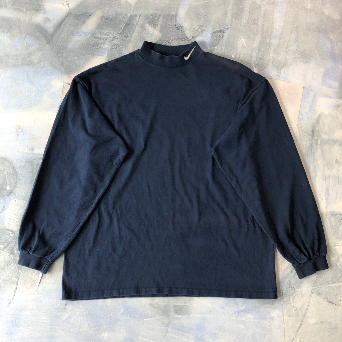 Nike 90s Mock Neck Swoosh Long Sleeve Shirt XL