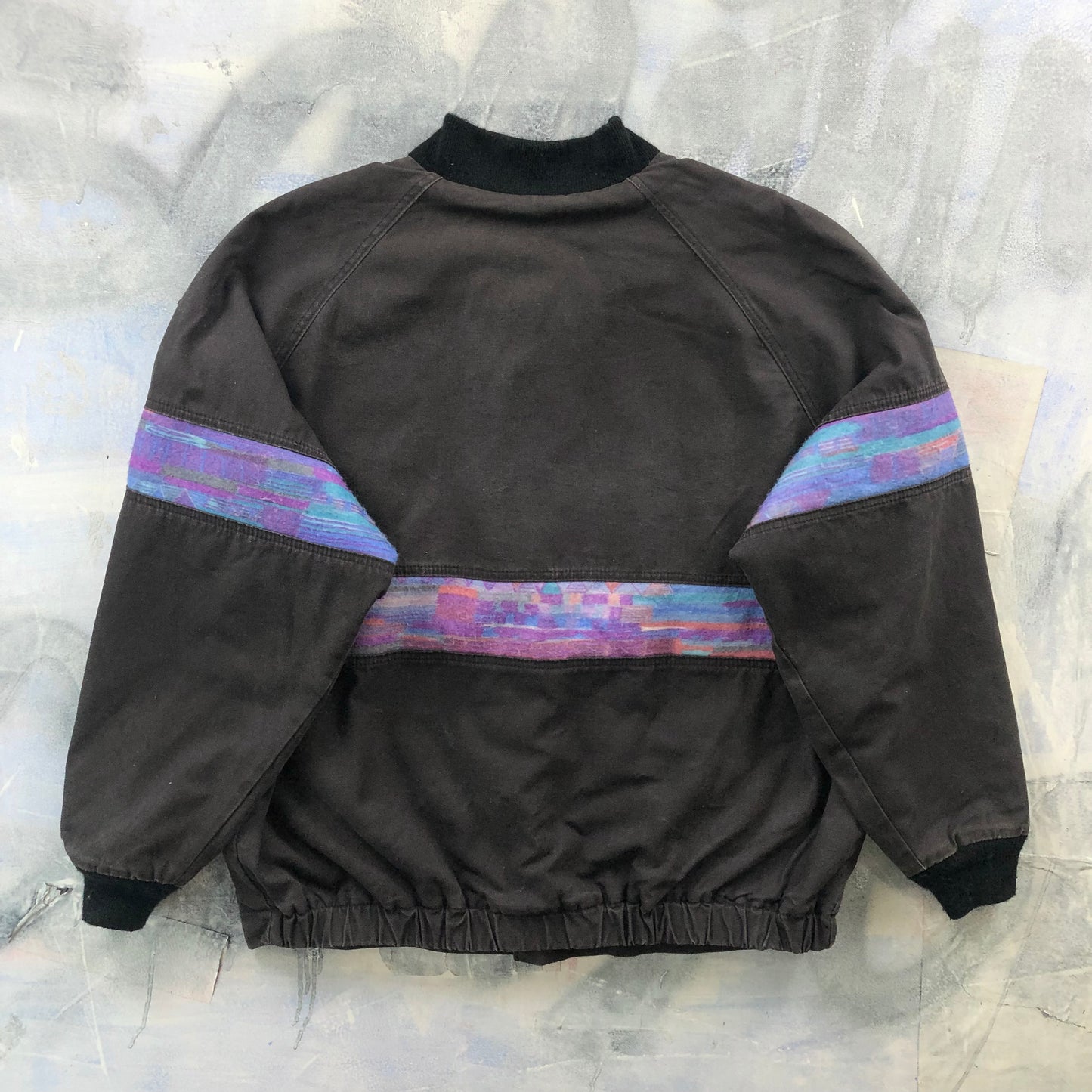 Vintage USA Walls Mountain Canvas Aztec Blanket Lined Bomber Zip Jacket XXL