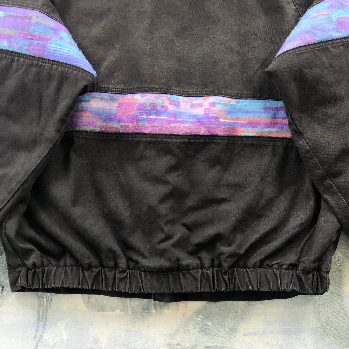 Vintage USA Walls Mountain Canvas Aztec Blanket Lined Bomber Zip Jacket XXL