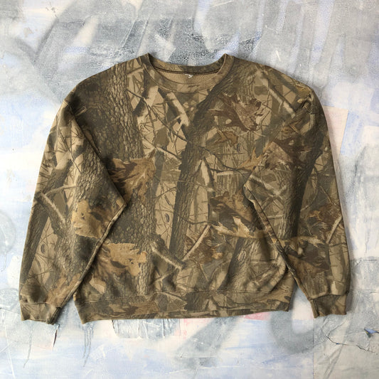 Vintage Real Tree Hardwood Camo Crewneck Sweatshirt XL