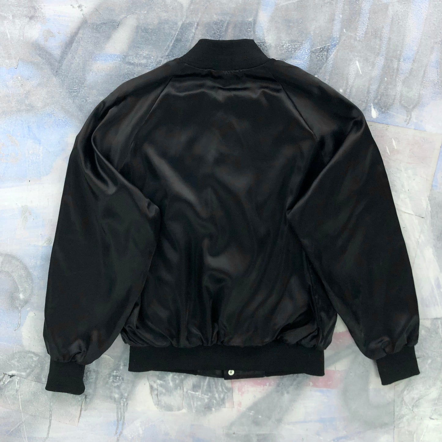 Vintage USA World Gym Satin Lined Bomber Button Jacket XL