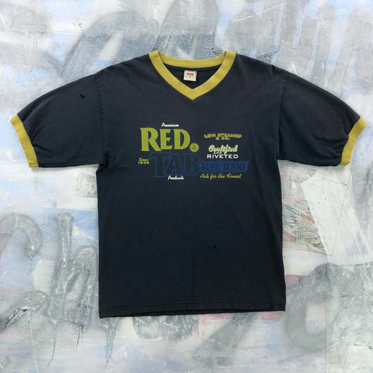 Vintage 90s USA Levis Premium Red Tab Ringer T Shirt L