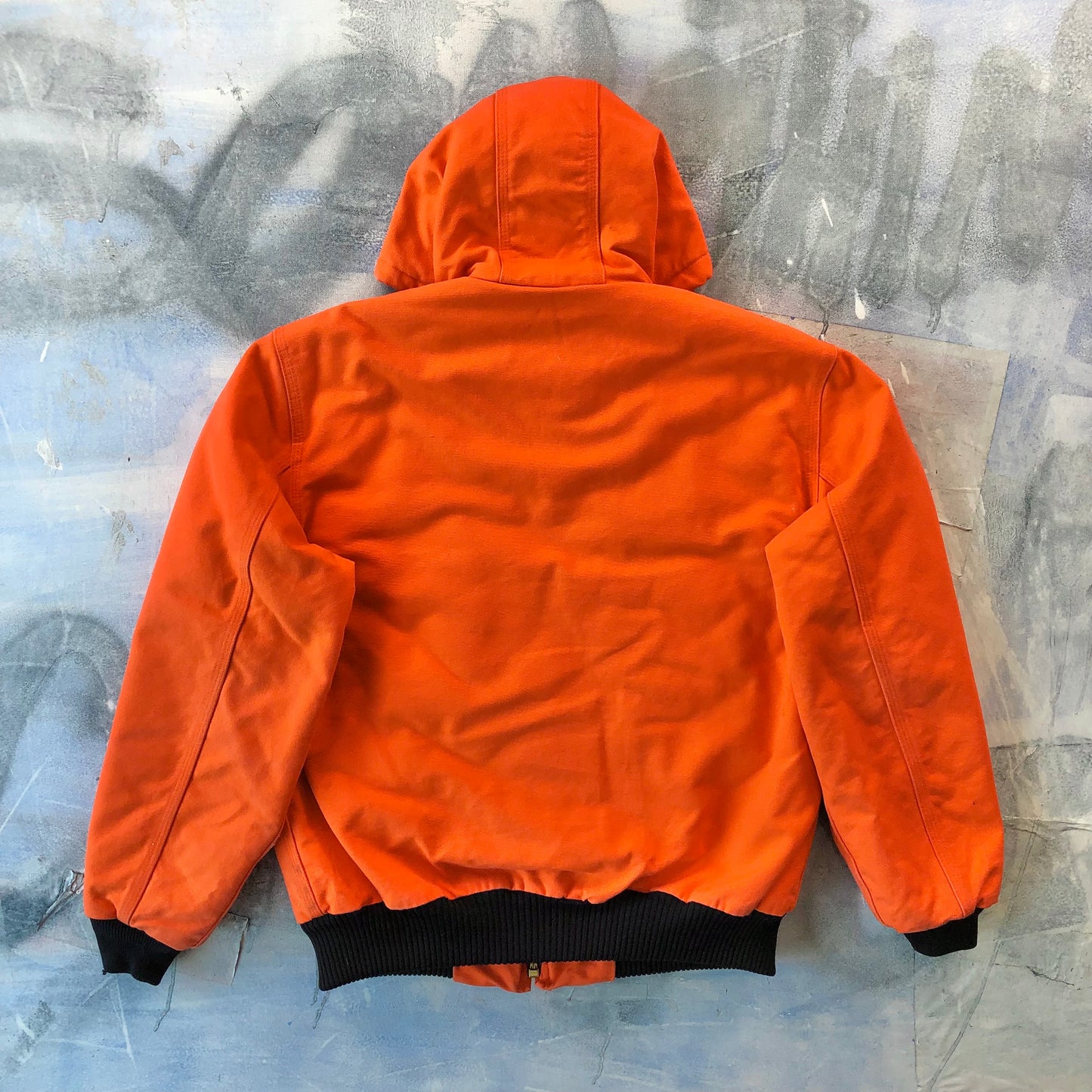 Vintage USA Carhartt J140 Blaze Quilted Lined Workwear Zip Hooded Jacket M