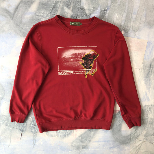 Vintage Camel Experience Life In the Form Of Nature Crewneck Sweatshirt XL
