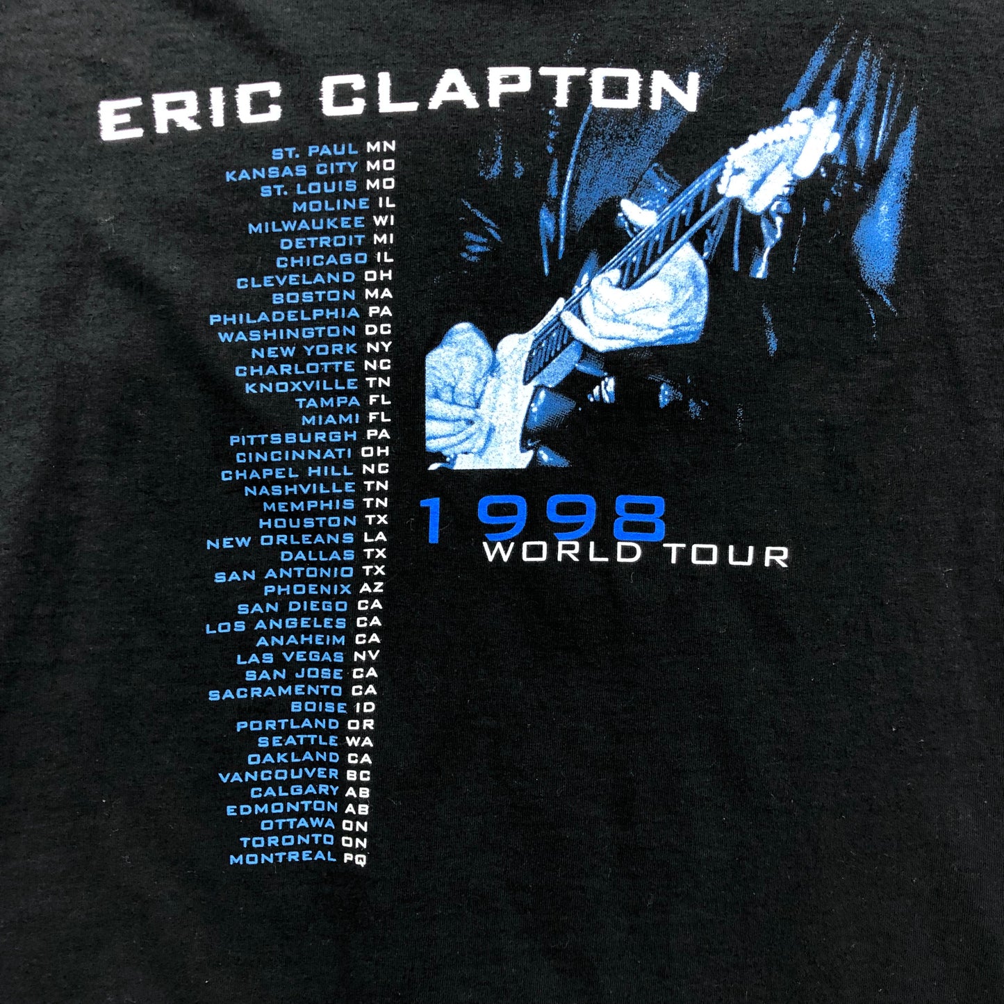 Vintage Eric Claption 1998 World Tour T Shirt XL