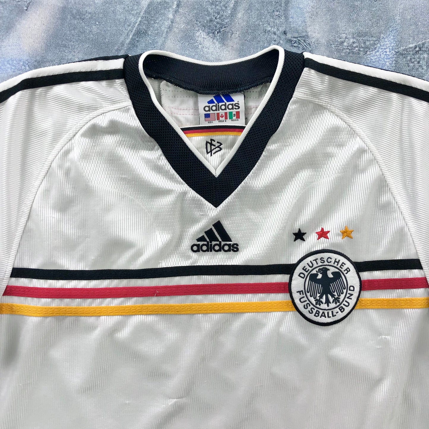 Vintage 90s Adidas Germany Futbol Jersey L