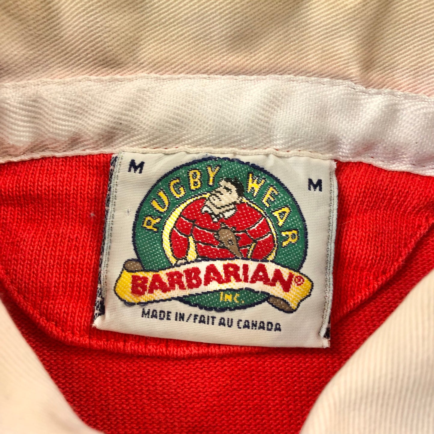 Vintage 90s Team Canada Barbarian Rugby Wear Long Sleeve Polo M