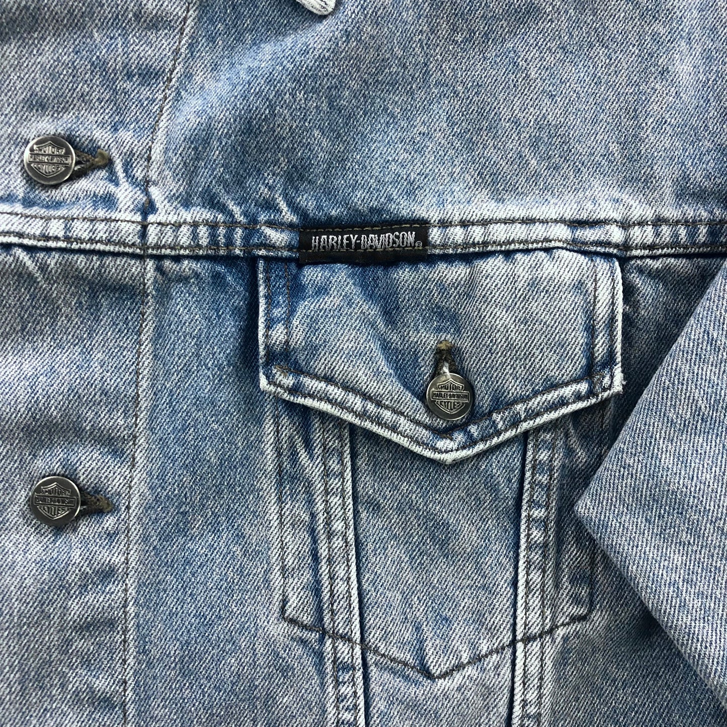 Vintage Harley Davidson Motorcycles Denim Button Jacket L