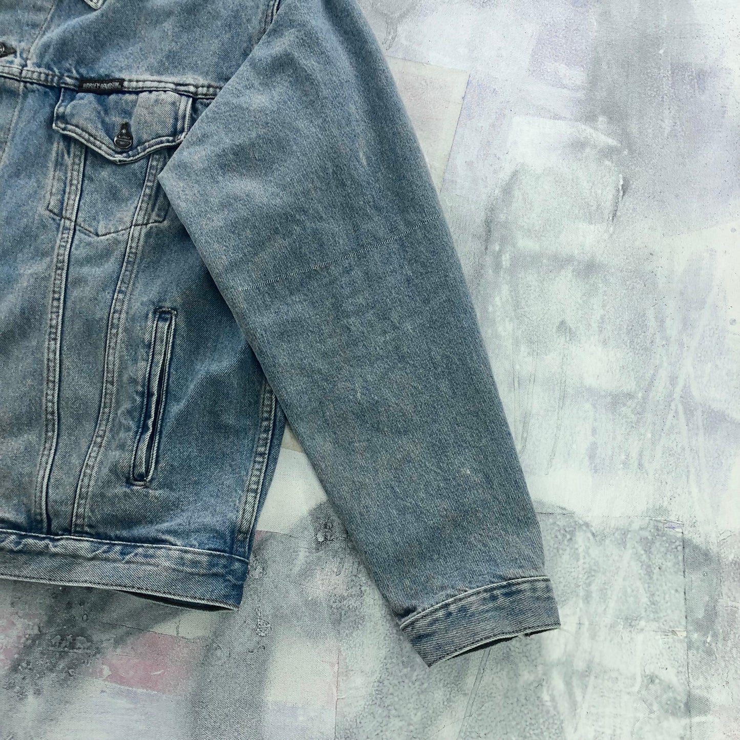 Vintage Harley Davidson Motorcycles Denim Button Jacket L