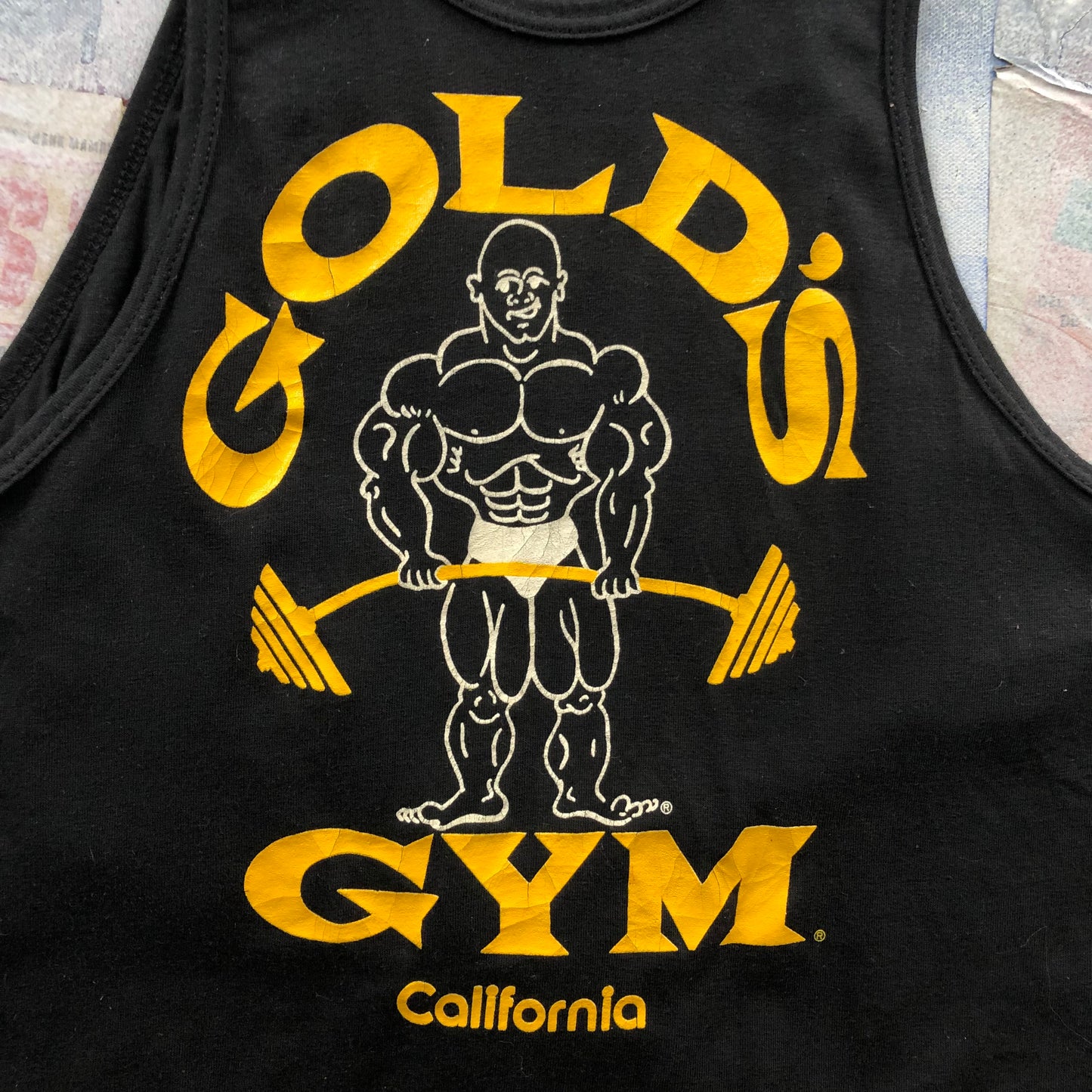 Vintage USA 70s Golds Gym California Single Stitch Tank Top XL