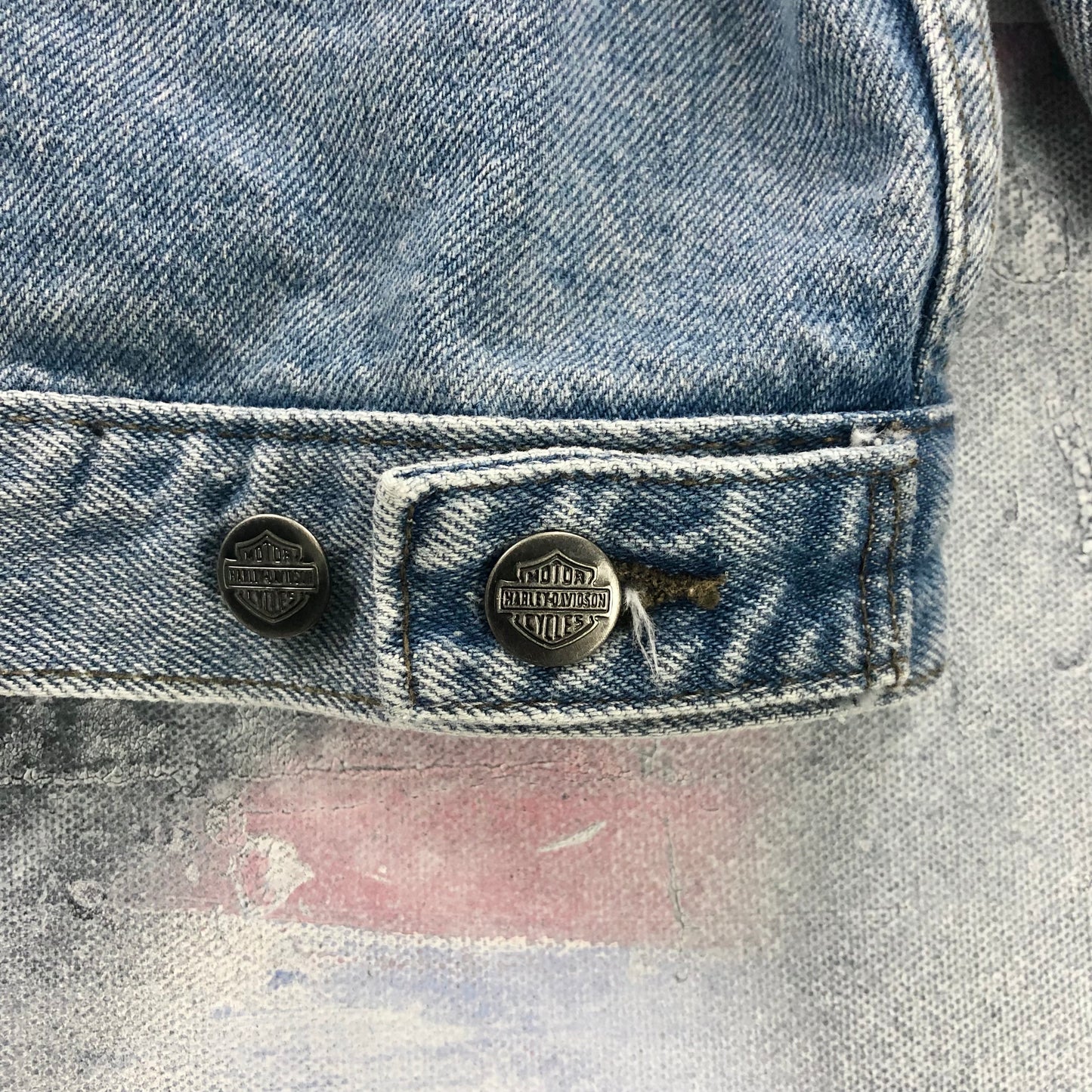 Vintage Harley Davidson Motorcycles Denim Button Jacket L