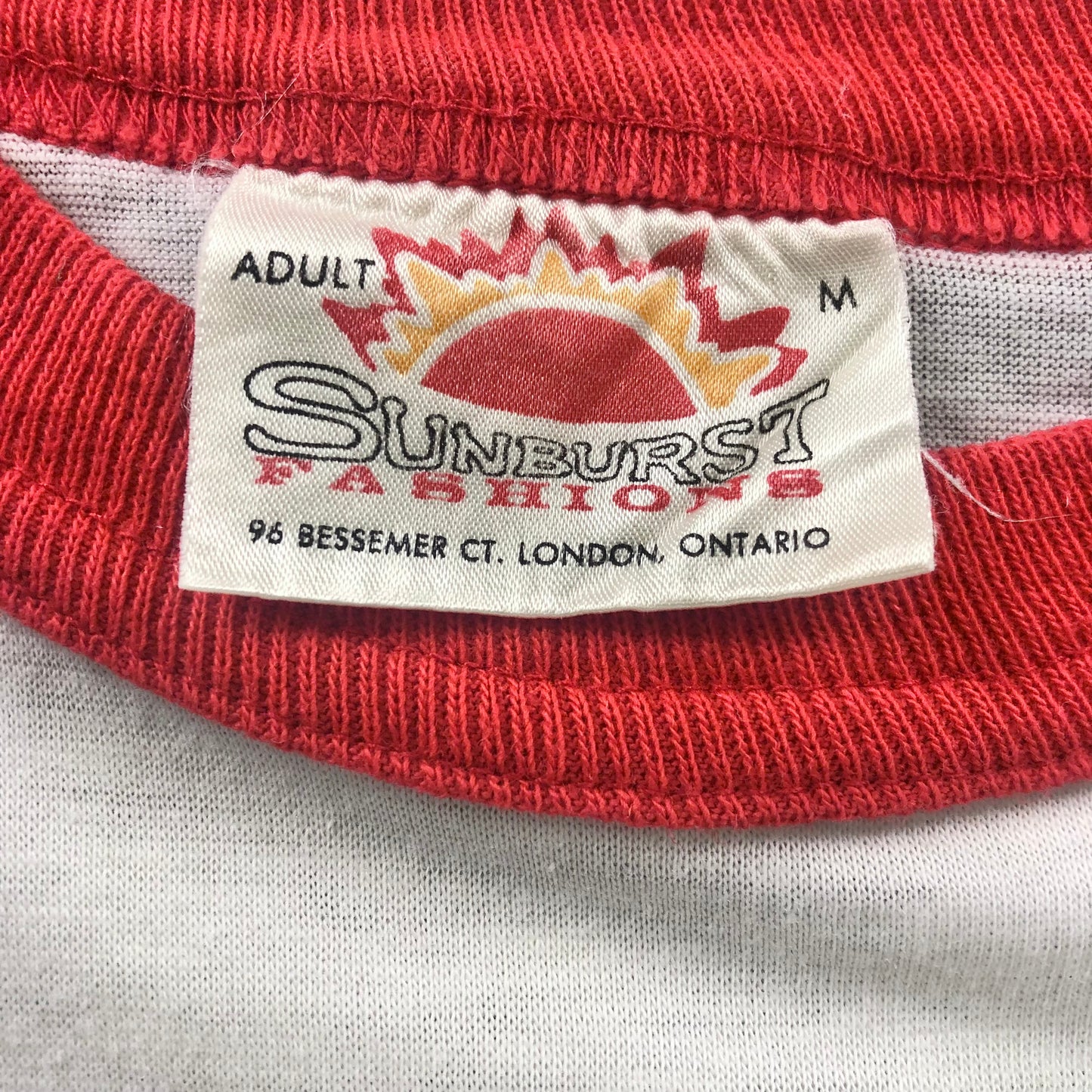 Vintage 80s University Of Alberta Law Ringer Single Stitch T Shirt M