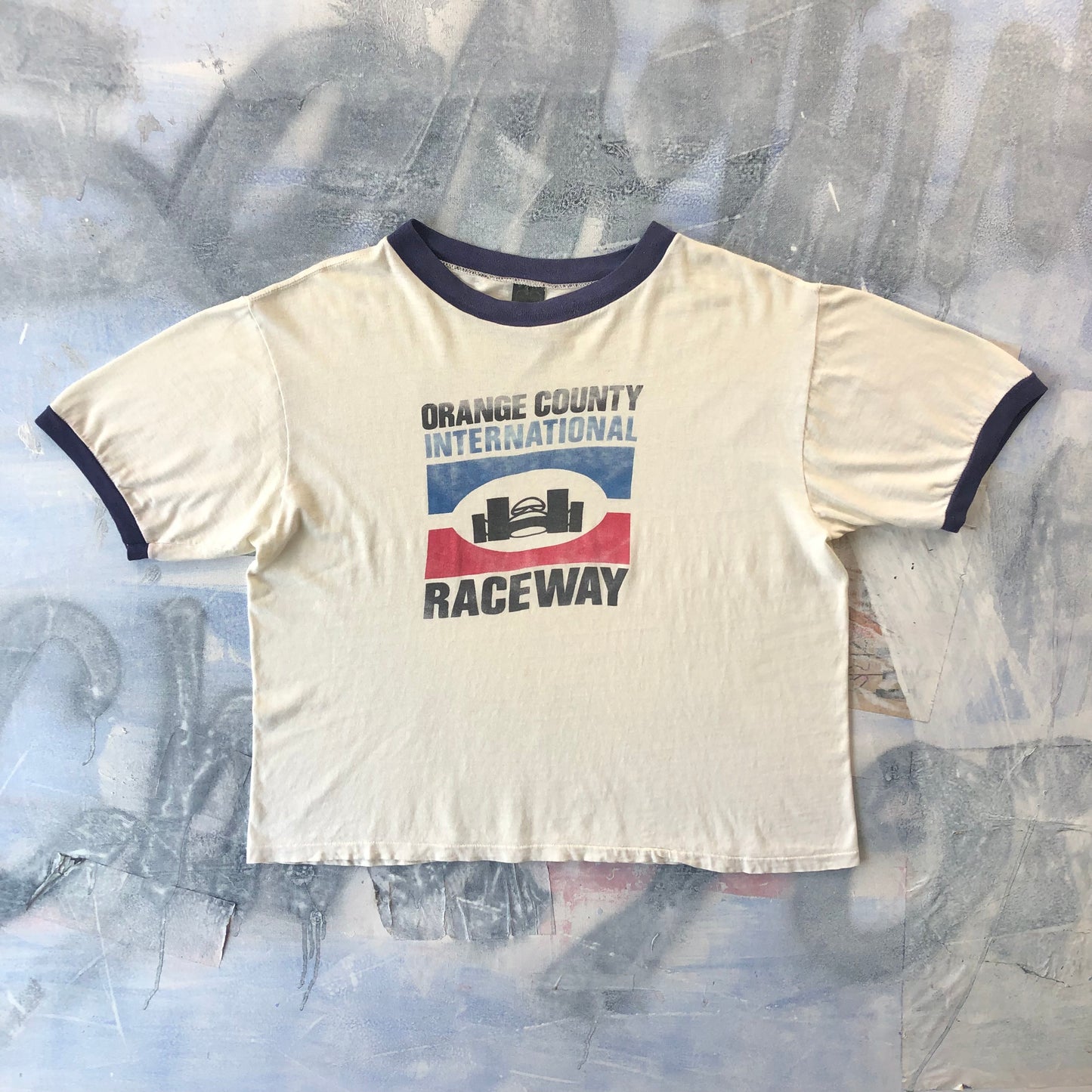 Vintage USA 70s Orange County International Raceway Single Stitch Ringer T Shirt XL