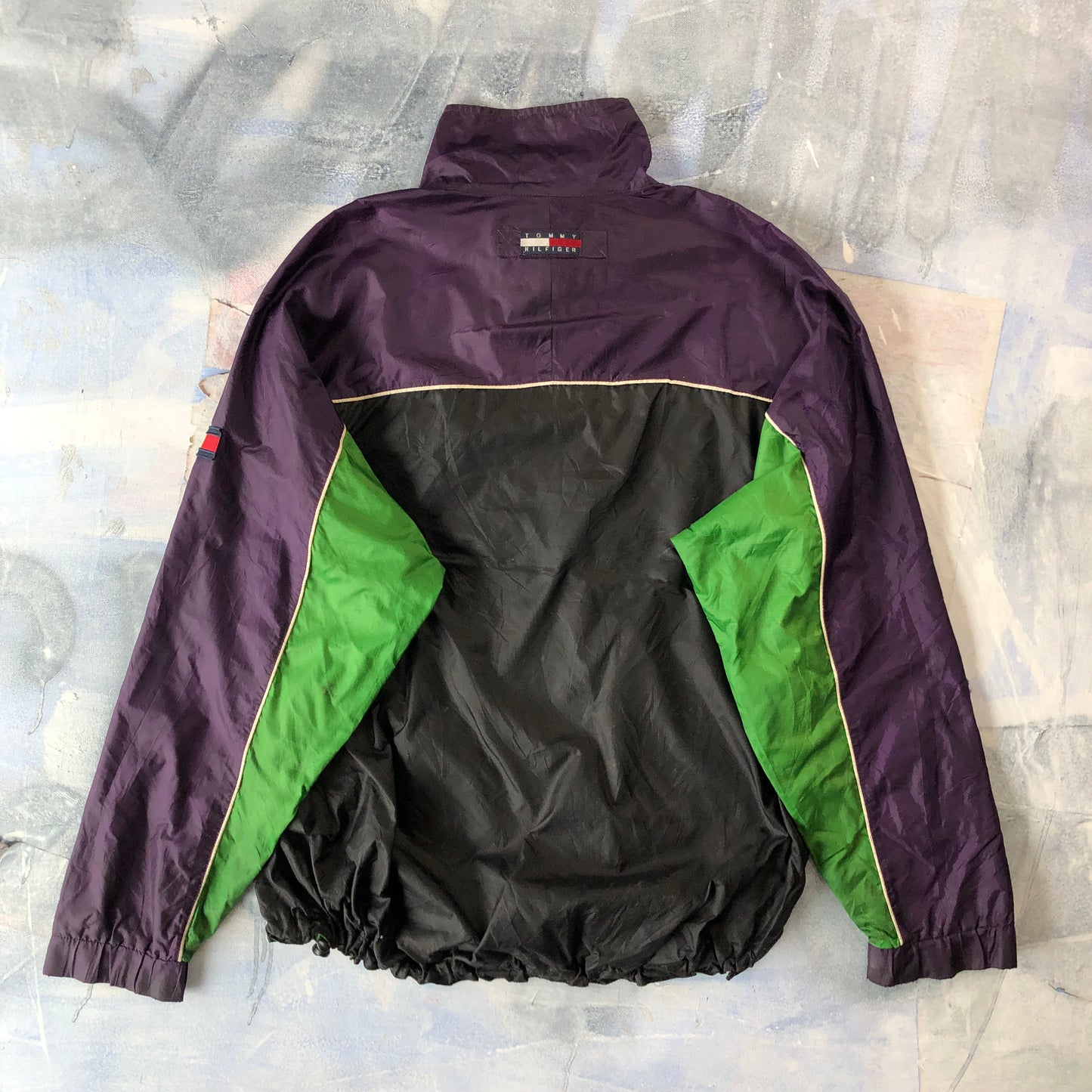 Tommy Hilfiger 90s Grunge Color Block Windbreaker Jacket XL