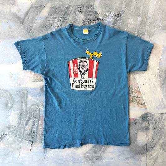 Vintage USA 70s Count Von Zanders Recipe Kentuckski Fried Buzzard Single Stitch T Shirt XL