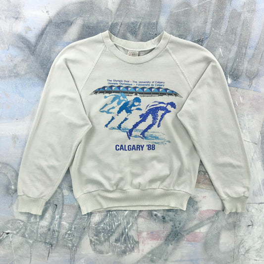 Vintage 80s University Of Calgary Winter Olympics Crewneck Sweatshirt M