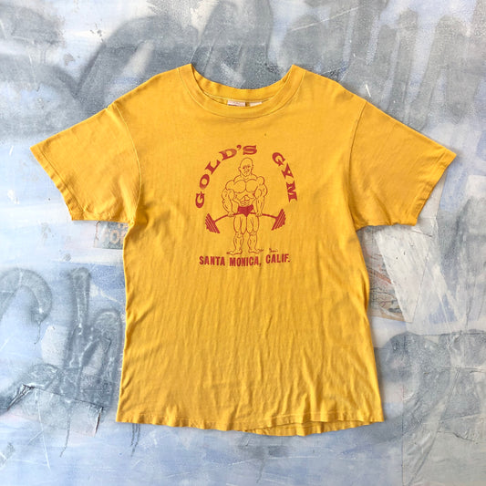Vintage USA 70s Golds Gym Santa Monica California Single Stitch T Shirt XL