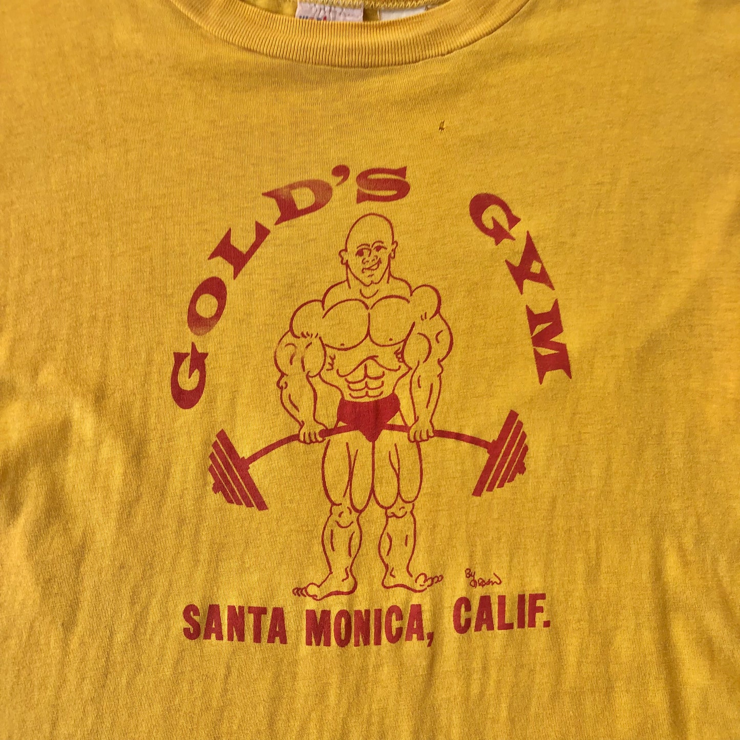 Vintage USA 70s Golds Gym Santa Monica California Single Stitch T Shirt XL