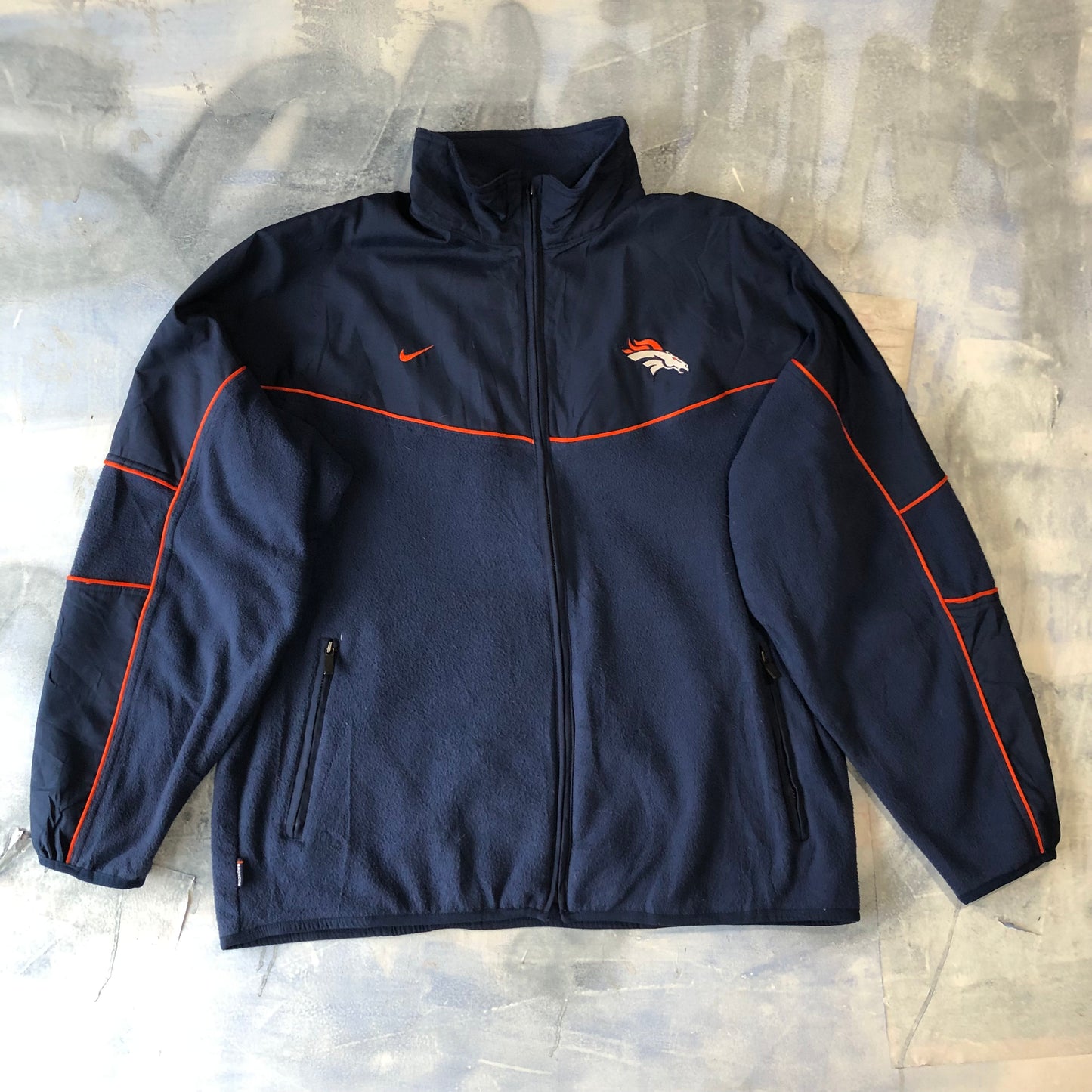 Nike Team NFL Denver Broncos Retro Fleece Lined Zip Jacket XXL