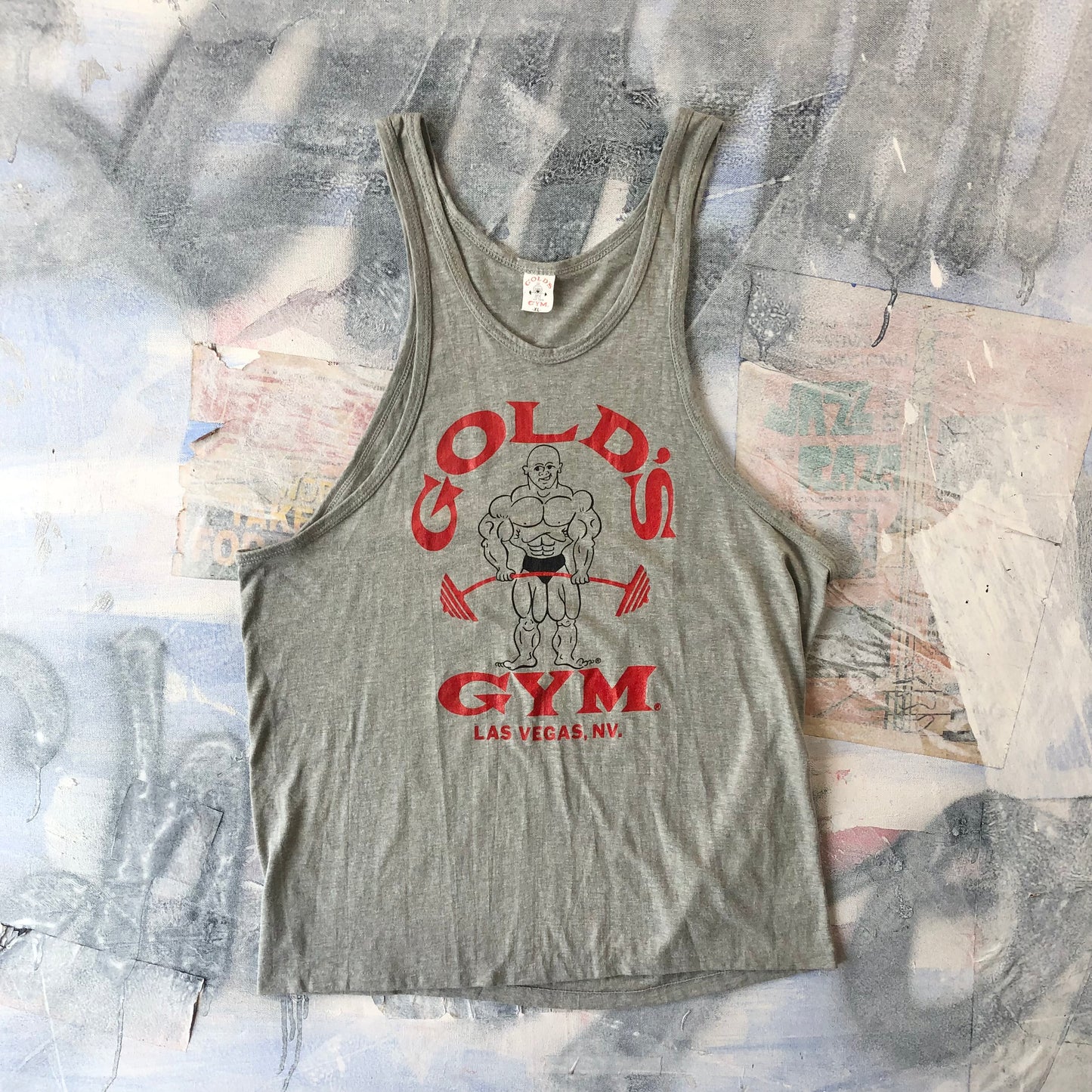 Vintage USA 70s Golds Gym Las Vegas Nevada Single Stitch Tank Top XL