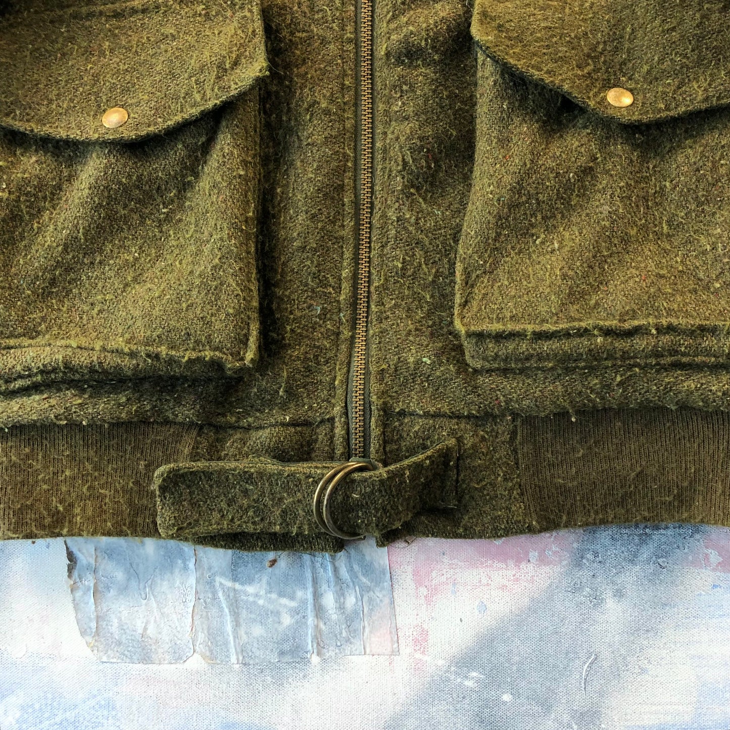 Vintage USA 50s Military Aviator Wool Bomber Zip Jacket L