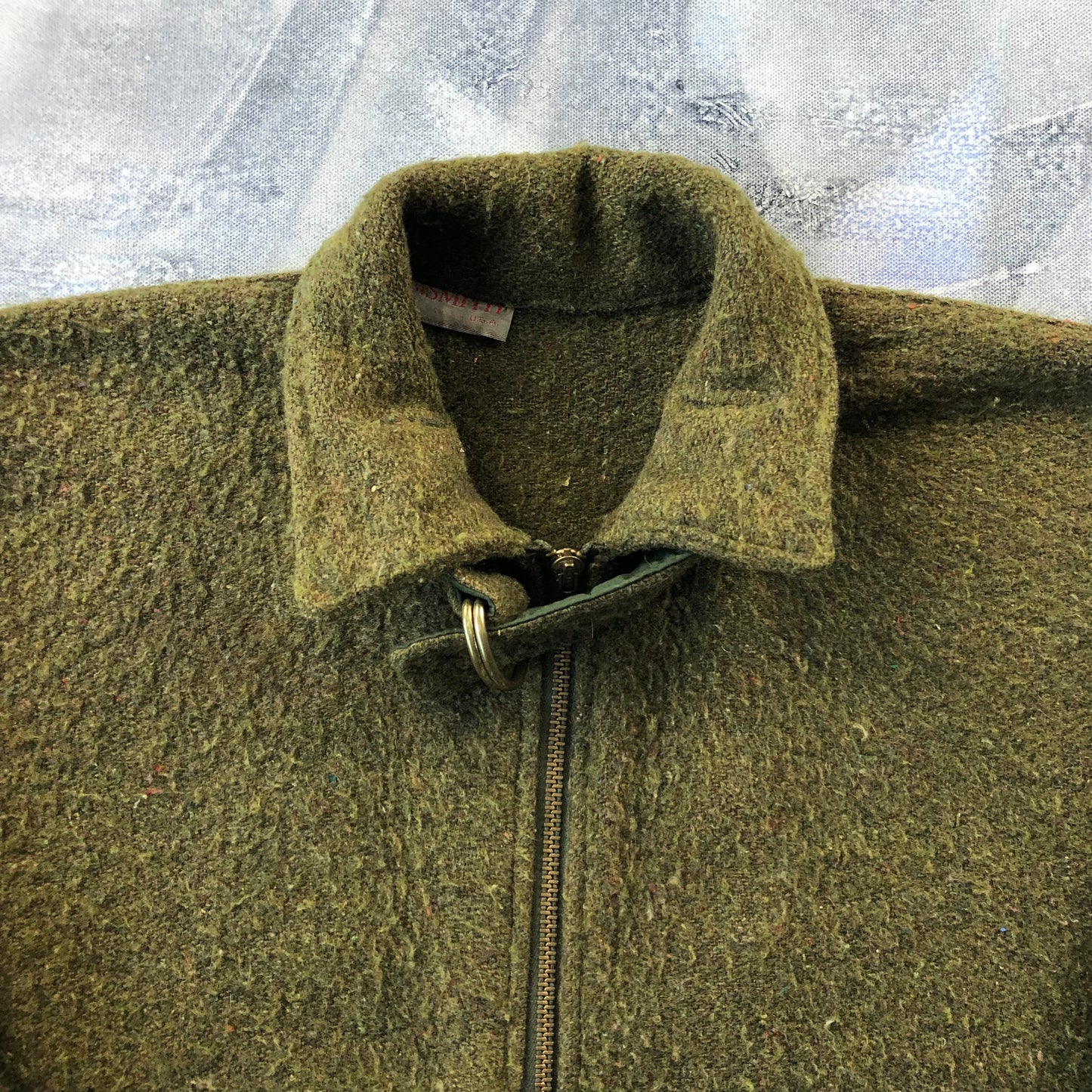 Vintage USA 50s Military Aviator Wool Bomber Zip Jacket L