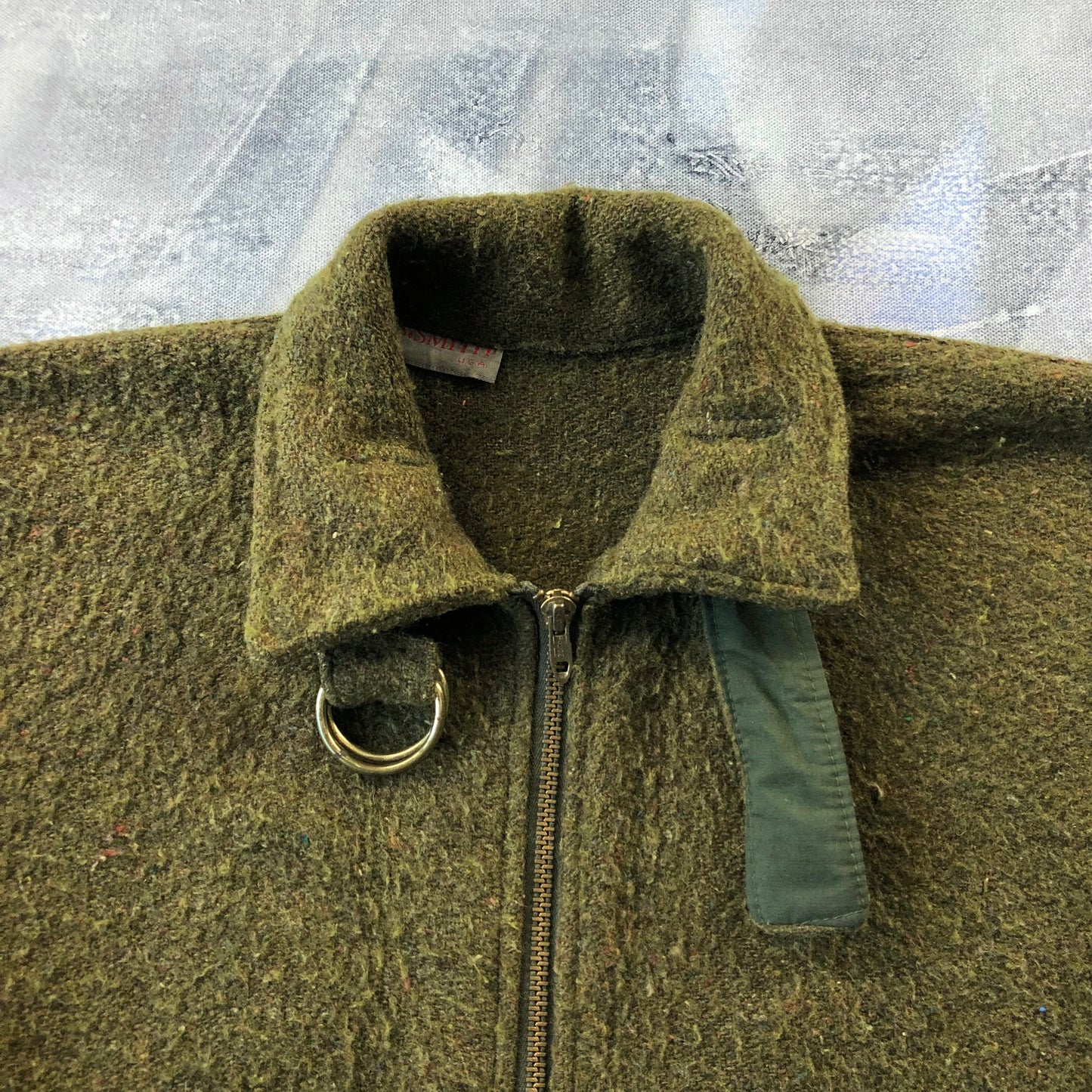 Vintage USA 50s Military Aviator Wool Bomber Zip Jacket L