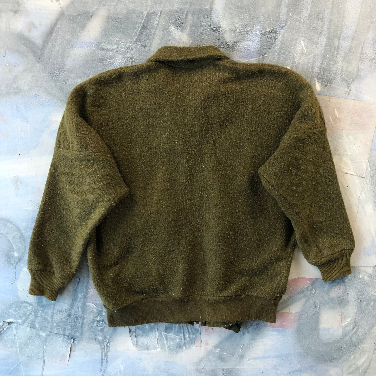 Vintage USA 50s Military Aviator Wool Bomber Zip Jacket L