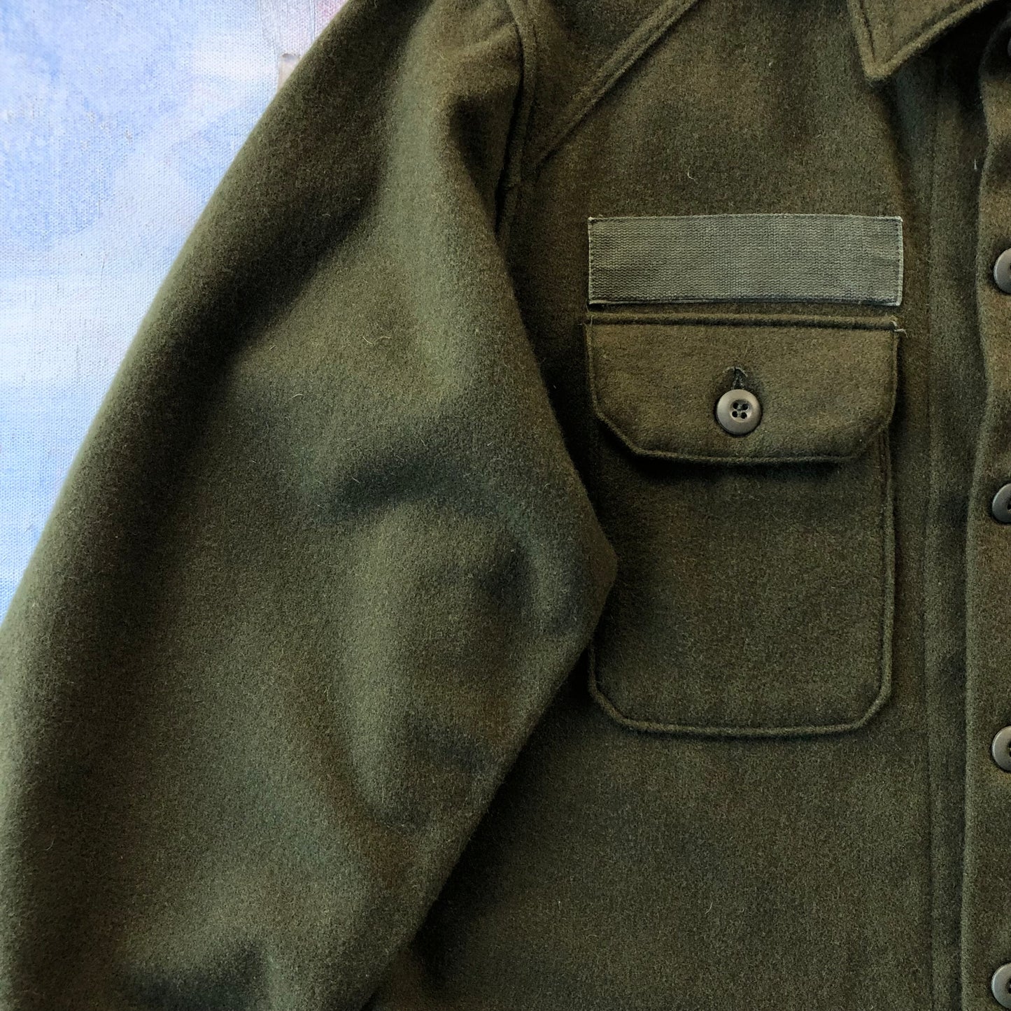 Vintage USA 80s Military 108 Flannel Wool Fleece Button Shirt L