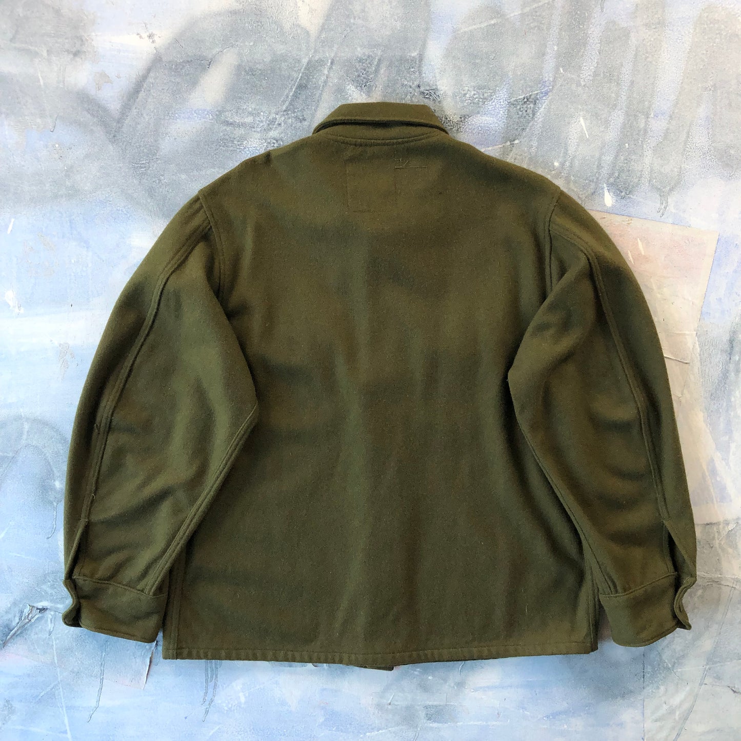 Vintage USA 80s Military 108 Flannel Wool Fleece Button Shirt L