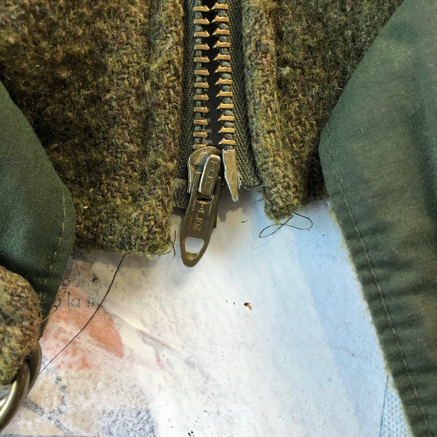 Vintage USA 50s Military Aviator Wool Bomber Zip Jacket L