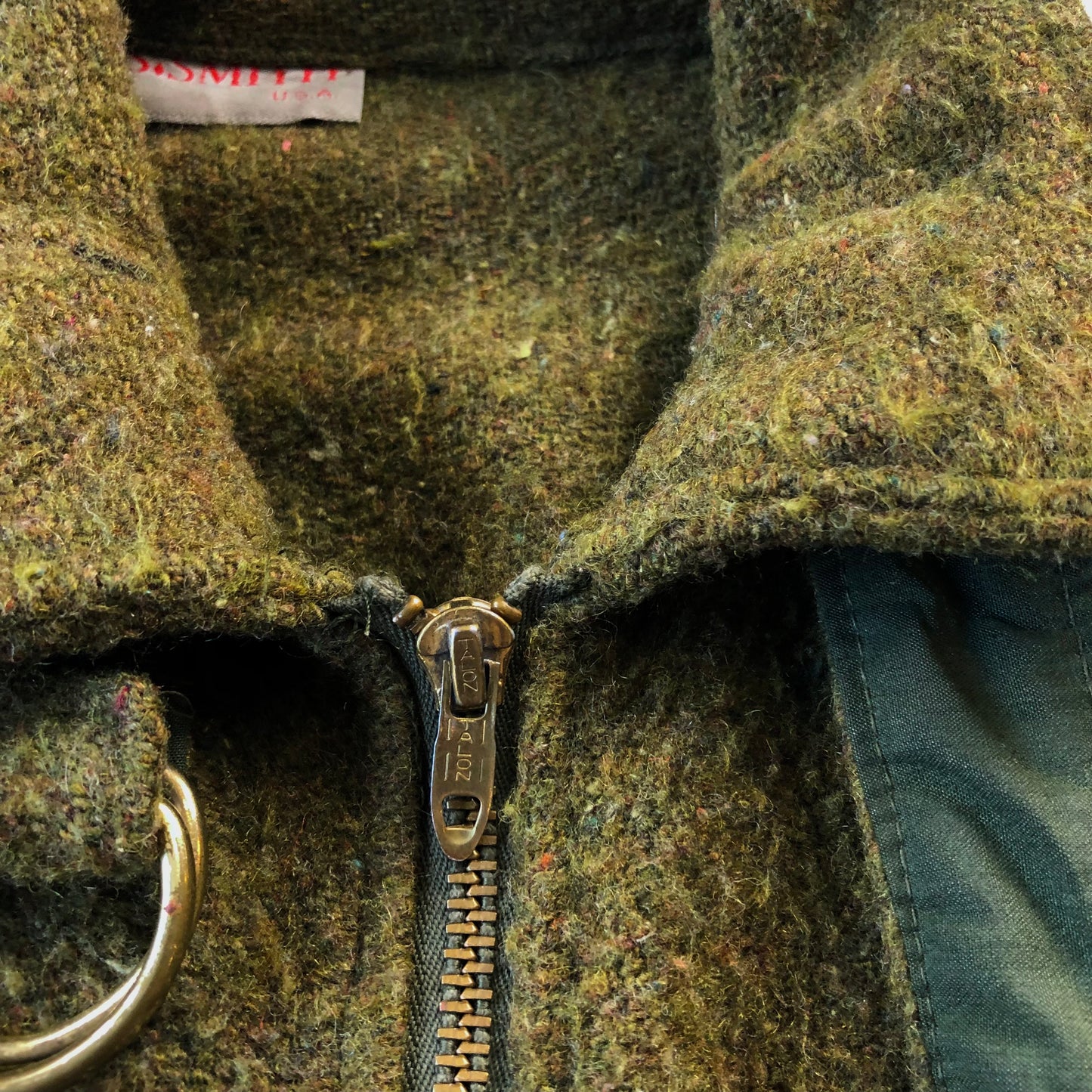 Vintage USA 50s Military Aviator Wool Bomber Zip Jacket L