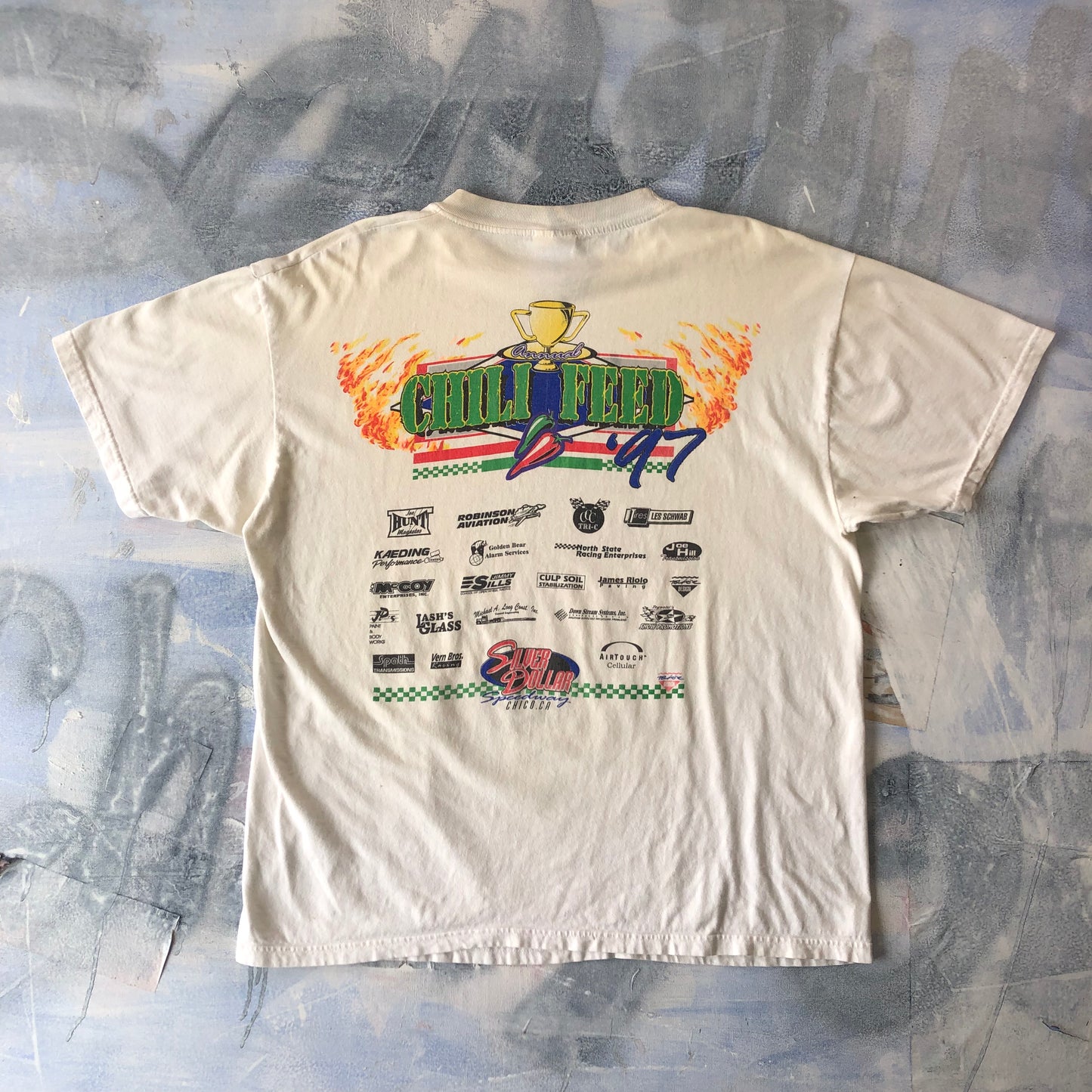 Original Chili Feed Sprint Car Racing 97 Retro T Shirt XL