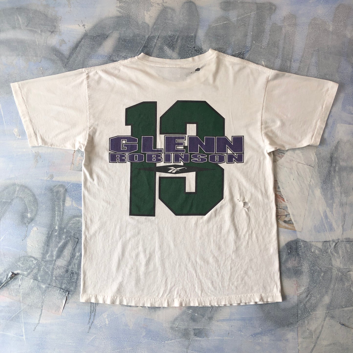 Reebok Glen Robinson Milwaukee Bucks 13 Retro USA T Shirt XL