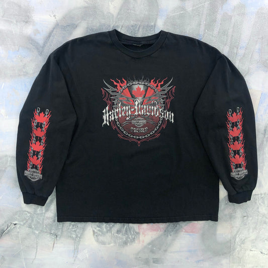 Vintage Harley Davidson Motorcycles Masters Of Metal Fort McMurray Alberta T Shirt XL