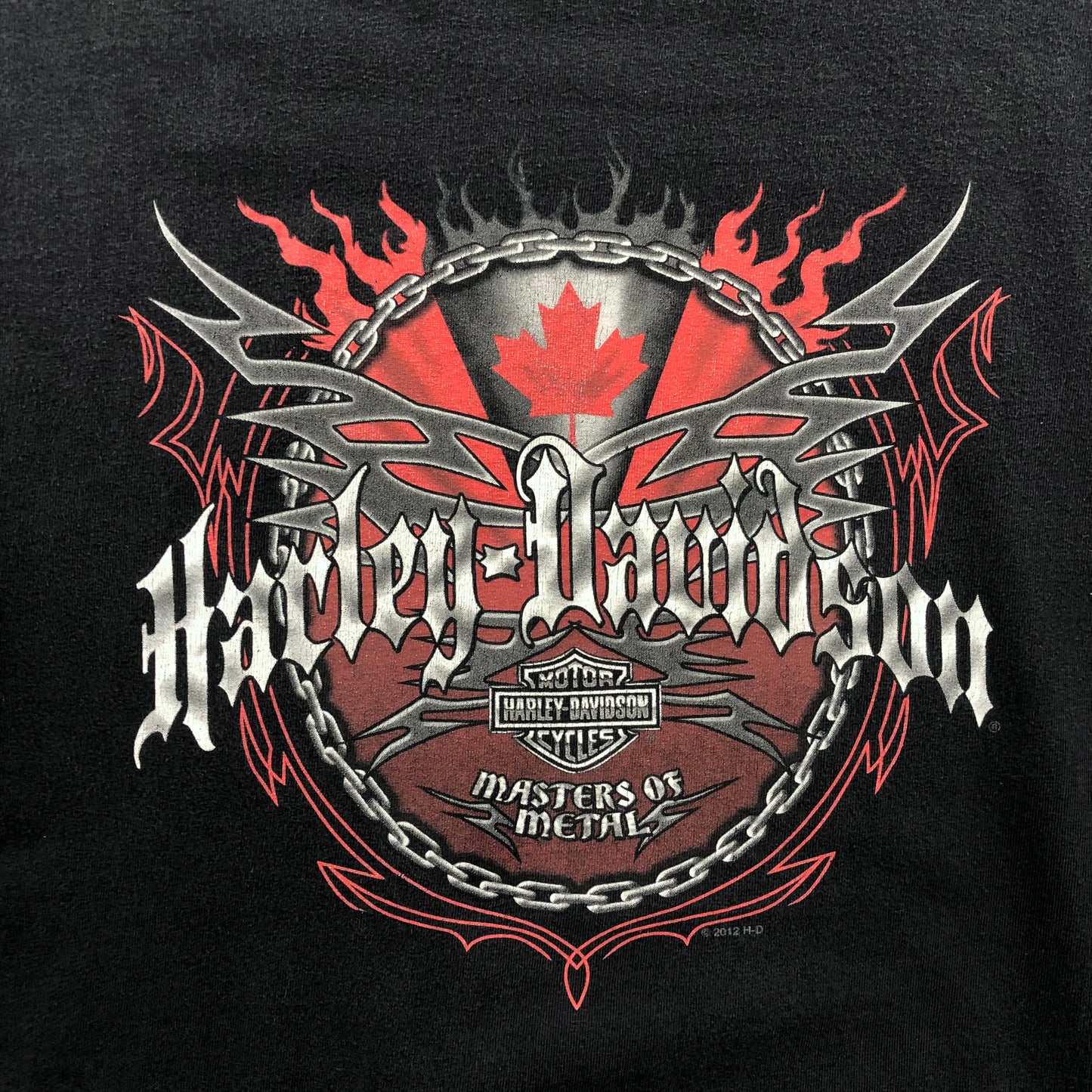 Vintage Harley Davidson Motorcycles Masters Of Metal Fort McMurray Alberta T Shirt XL