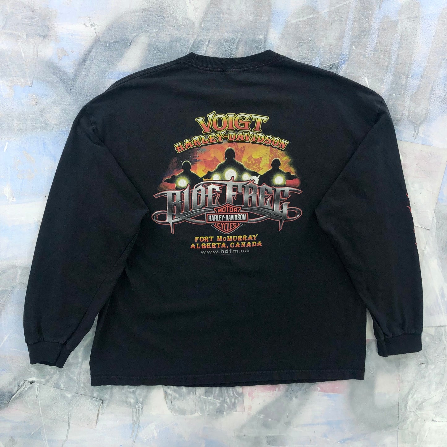 Vintage Harley Davidson Motorcycles Masters Of Metal Fort McMurray Alberta T Shirt XL