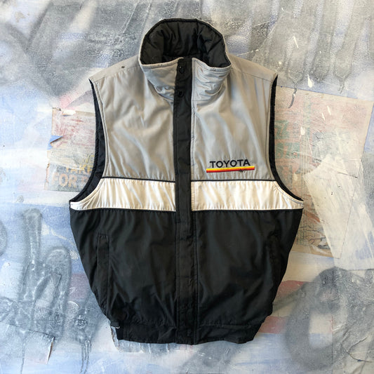 Vintage 80s Toyota Puffer Zip Vest M
