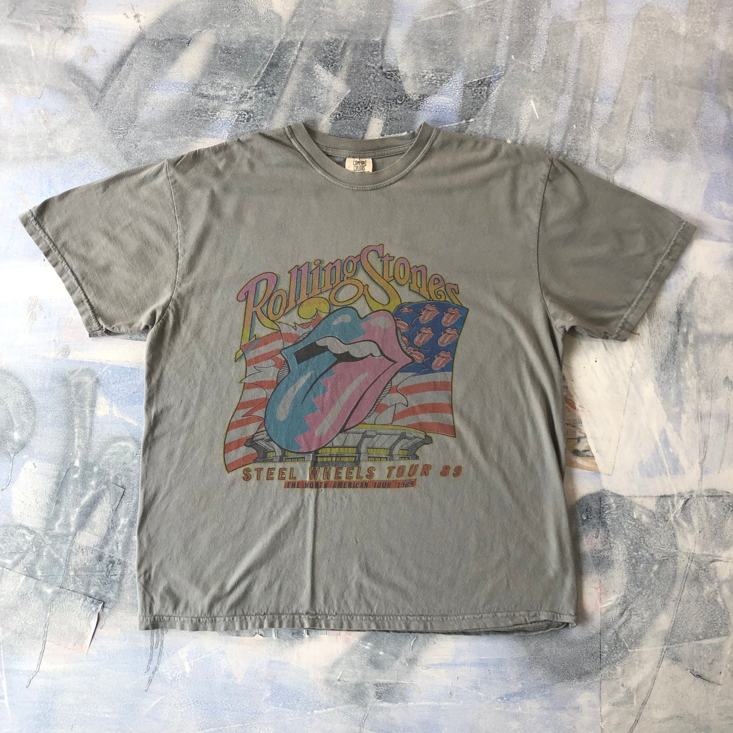 The Rolling Stones Steel Wheel Tour 89 Retro T Shirt XL