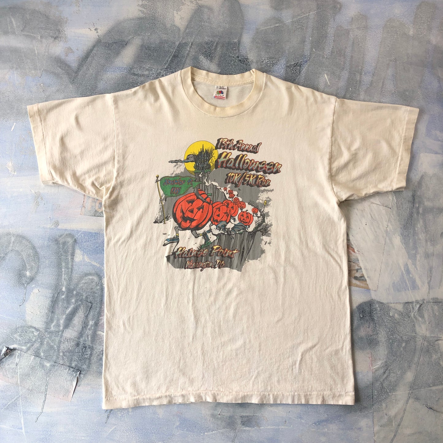 13th Annual Halloween 10k/5K Run Haines Point Washington DC Retro USA T Shirt XL