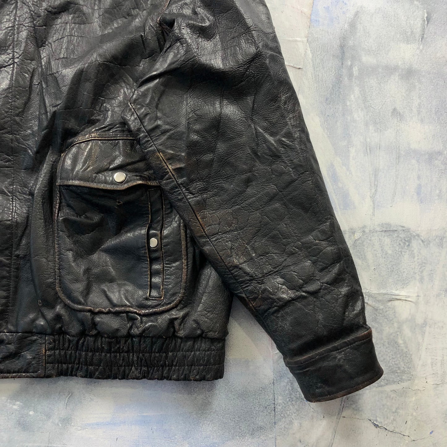 Vintage USA Route 66 Aviator Leather Zip Jacket XL