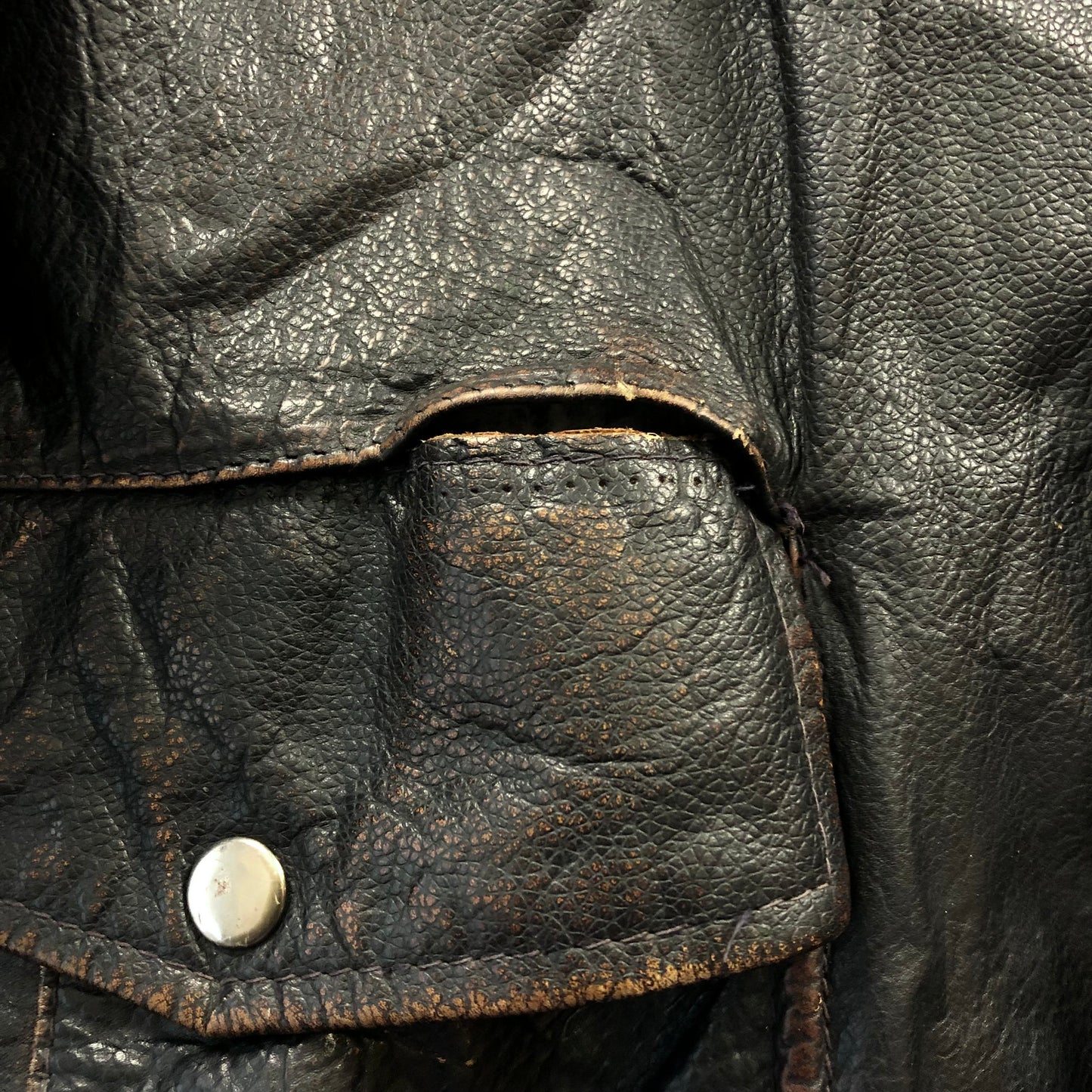 Vintage USA Route 66 Aviator Leather Zip Jacket XL