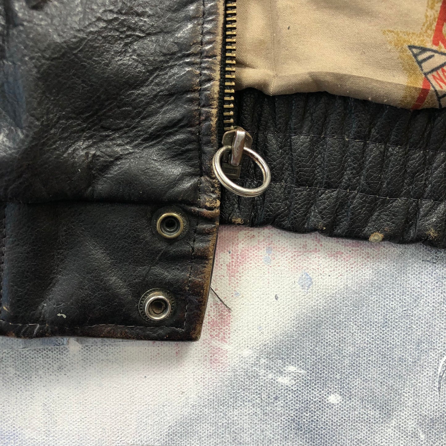 Vintage USA Route 66 Aviator Leather Zip Jacket XL