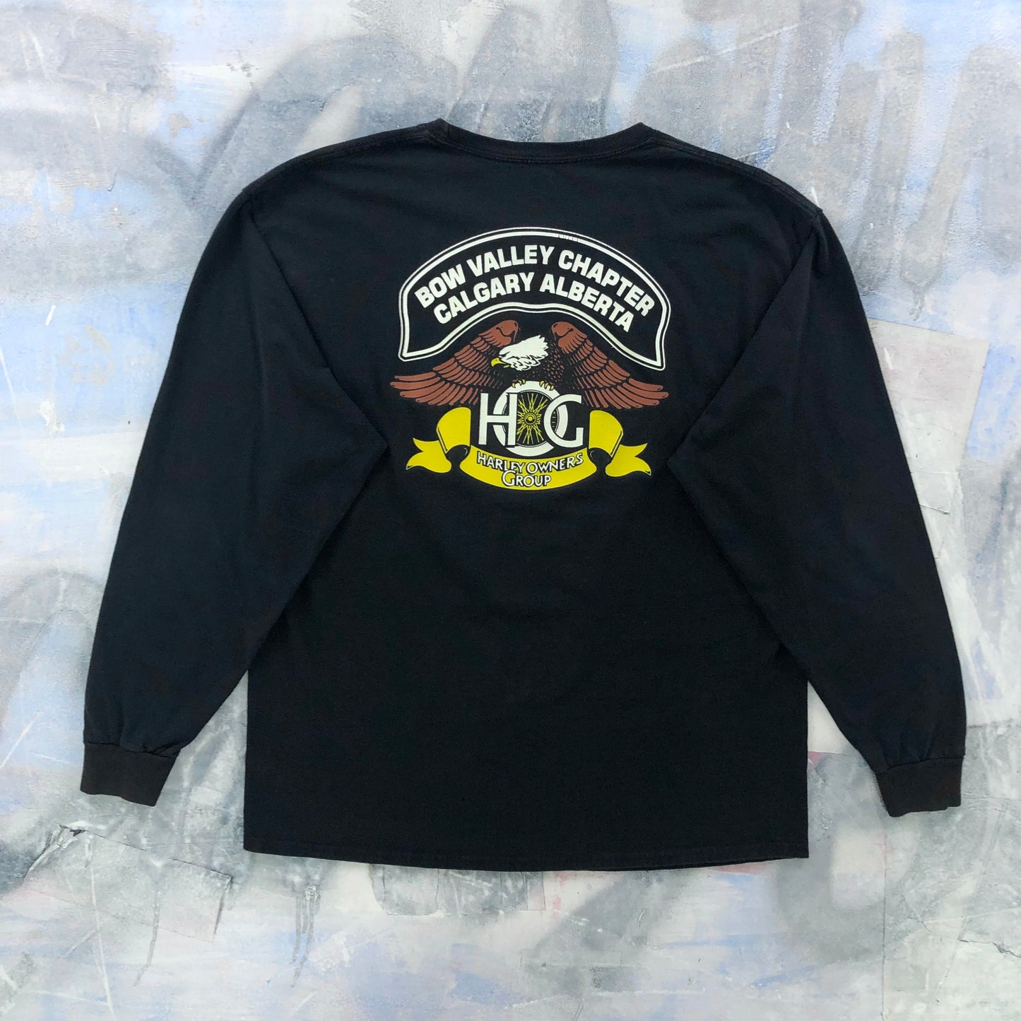 Vintage Harley Davidson Motorcycle HOG Calgary Alberta Long Sleeve T Shirt XL