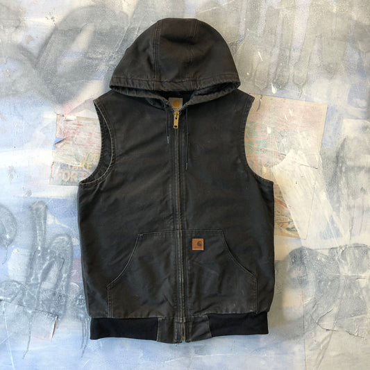 Vintage Carhartt Hooded Workwear Vest Zip Jacket M