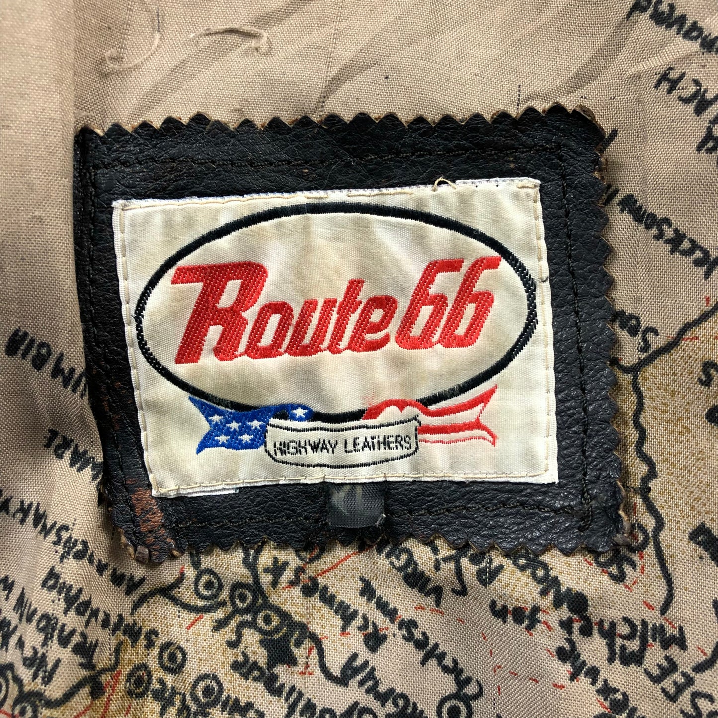 Vintage USA Route 66 Aviator Leather Zip Jacket XL