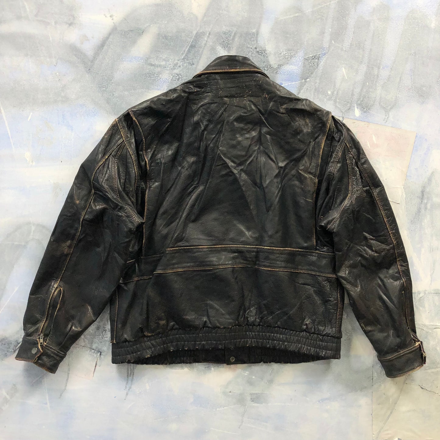 Vintage USA Route 66 Aviator Leather Zip Jacket XL