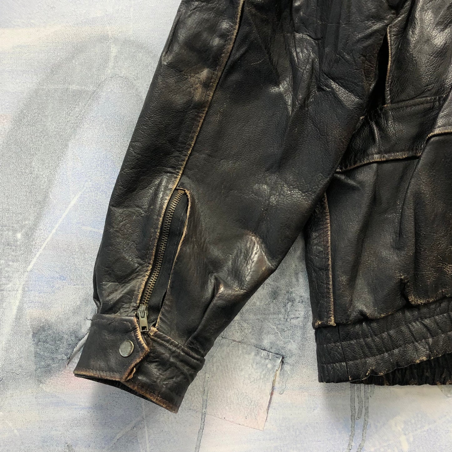 Vintage USA Route 66 Aviator Leather Zip Jacket XL